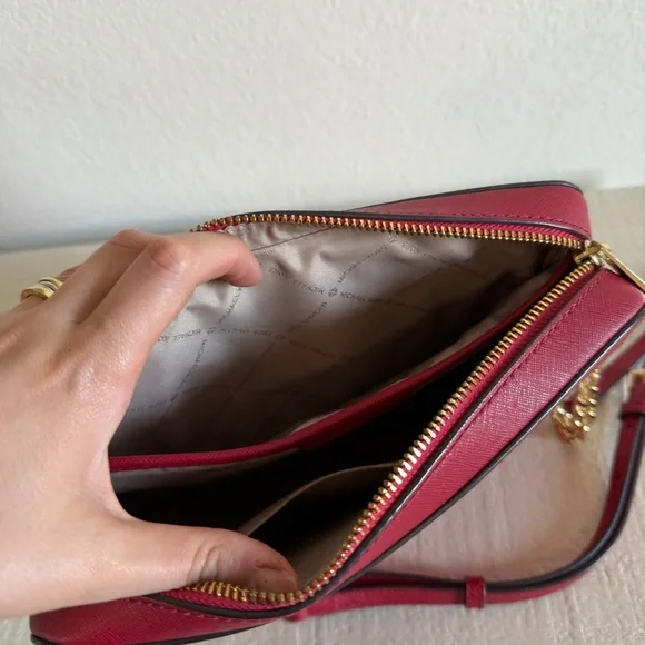 Michael Kors Burgundy Crossbody Bag with Gold Chain - Picture 2 of 5